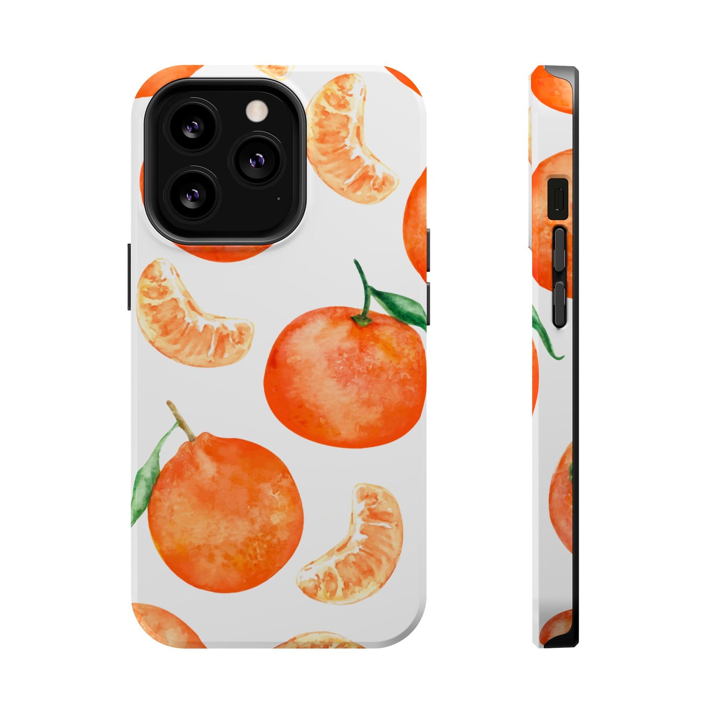 Tangerine Dreams Tough MagSafe iPhone Case – Watercolor Orange Design, Shockproof Dual Protection