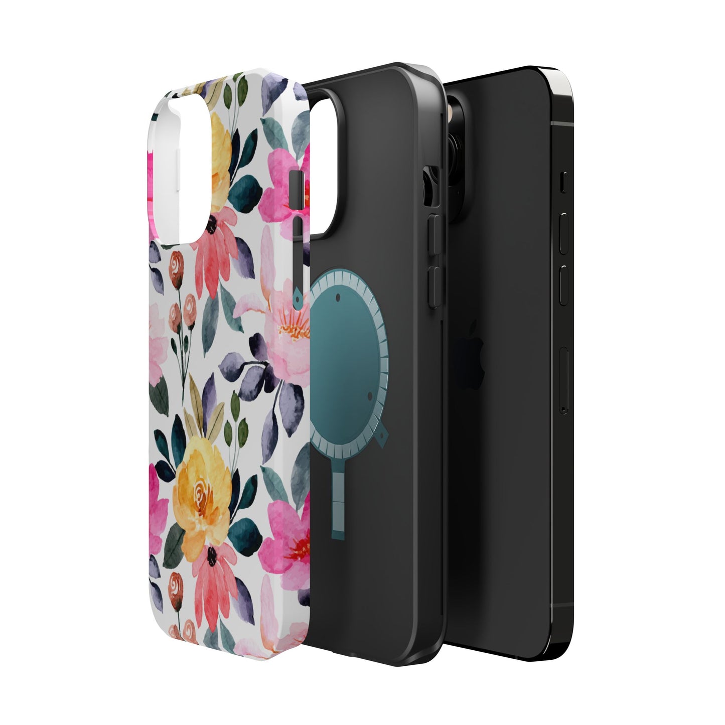 Blossoming Beauty – MagSafe Case with Pastel Floral Watercolor Design