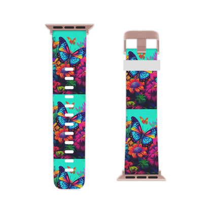 Vivid Butterfly & Floral Burst Apple Watch Band