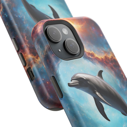 Cosmic Dolphin Space Vibes - MagSafe-Compatible Case