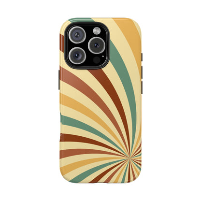 Earthy Retro Swirl iPhone Case – Dual-Layer Protection with 70s-Inspired Earth Tones