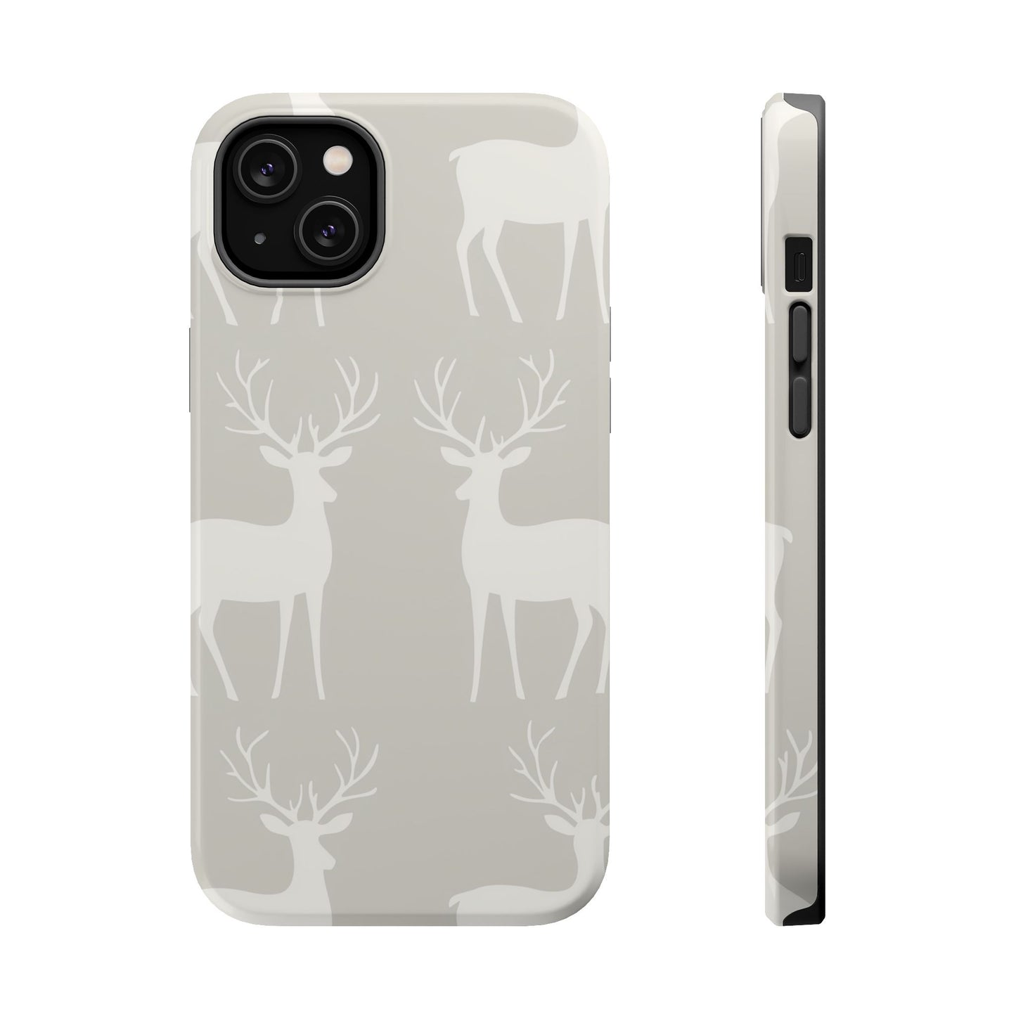 Elegant White Reindeer Pattern – MagSafe iPhone Series Case