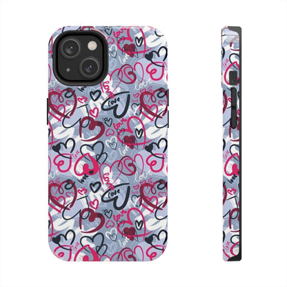 Graffiti Love Hearts iPhone Case