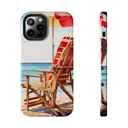 Beach Bliss iPhone Series Case – Relaxing Seaside Chair and Umbrella Design