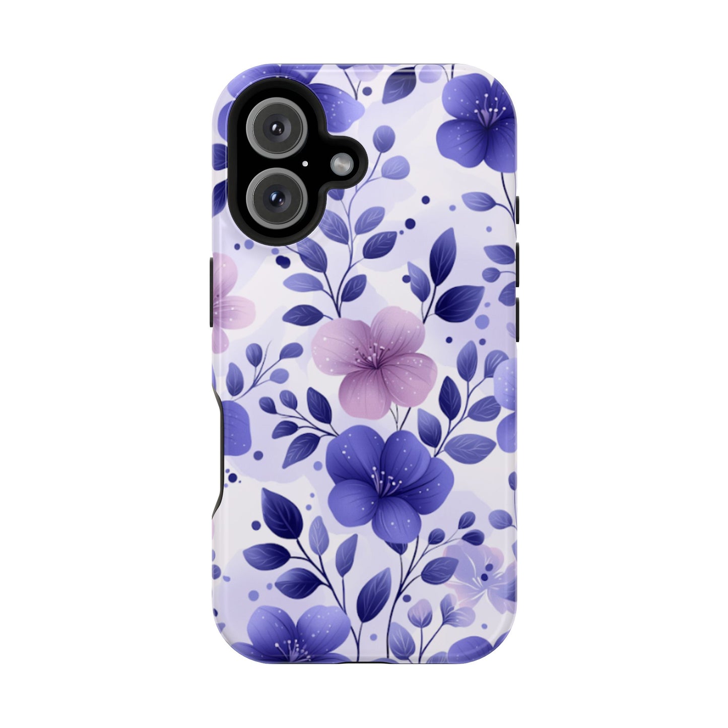 Purple Floral MagSafe iPhone Case – Durable Protection with Elegant Flower Design