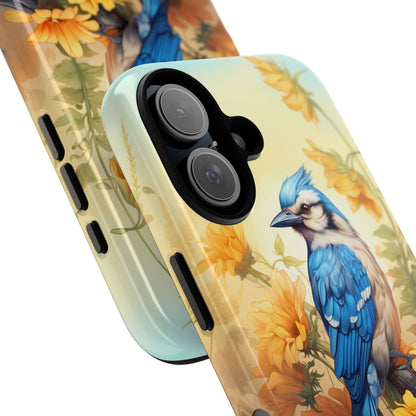 Blue Jay & Sunflowers Phone Case - Perfect Gift for Bird Lovers!