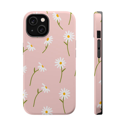 Daisy Delight Tough MagSafe iPhone Case – Cute Floral Design with Dual-Layer Protection