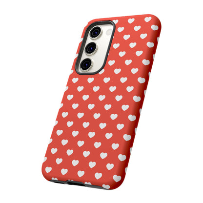 White Hearts on Red Samsung Case