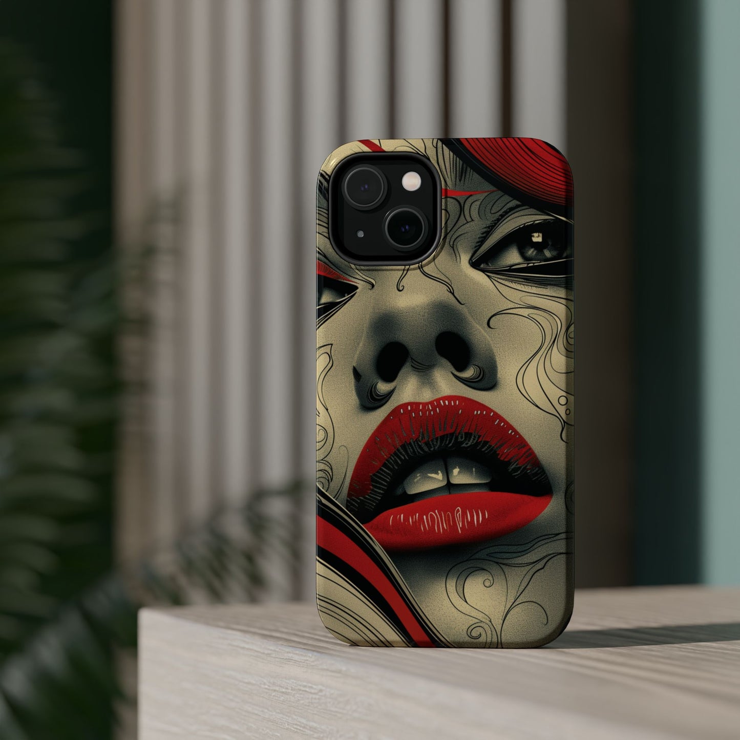 Bold Beauty Red Lips iPhone Case