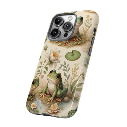 Cute Frogs Phone Case - Pond Pals Frolic - Charming Frog Lily Pad Phone Case for iPhone, Google & Samsung! Great Gift For Any Frog Lover!