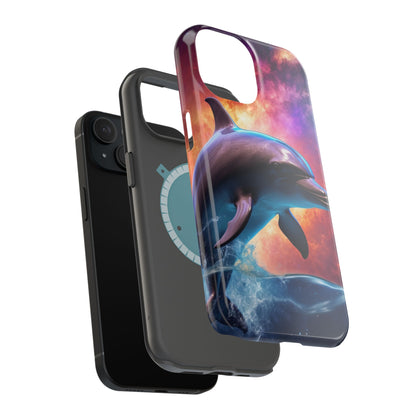 Cosmic Dolphin Galaxy Art - MagSafe-Compatible Case