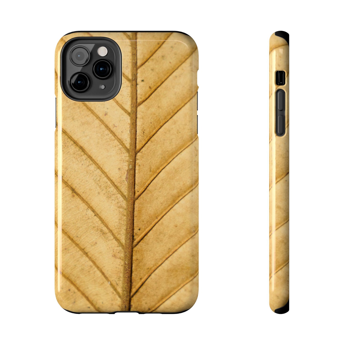 Golden Leaf Texture iPhone Case – Minimal Nature Design