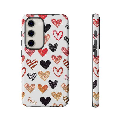 Samsung Galaxy Case: Hand-Drawn Hearts & Love