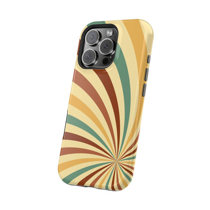 Earthy Retro Swirl MagSafe iPhone Case – Dual-Layer Protection with 70s-Inspired Earth Tones