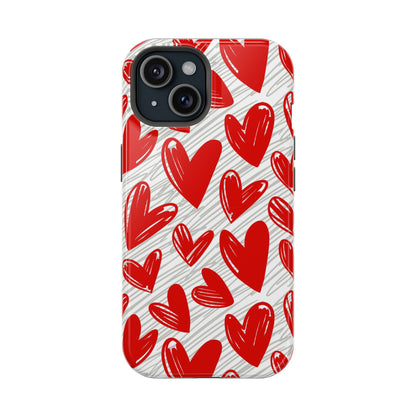 MagSafe Case: Whimsical Heart Doodle