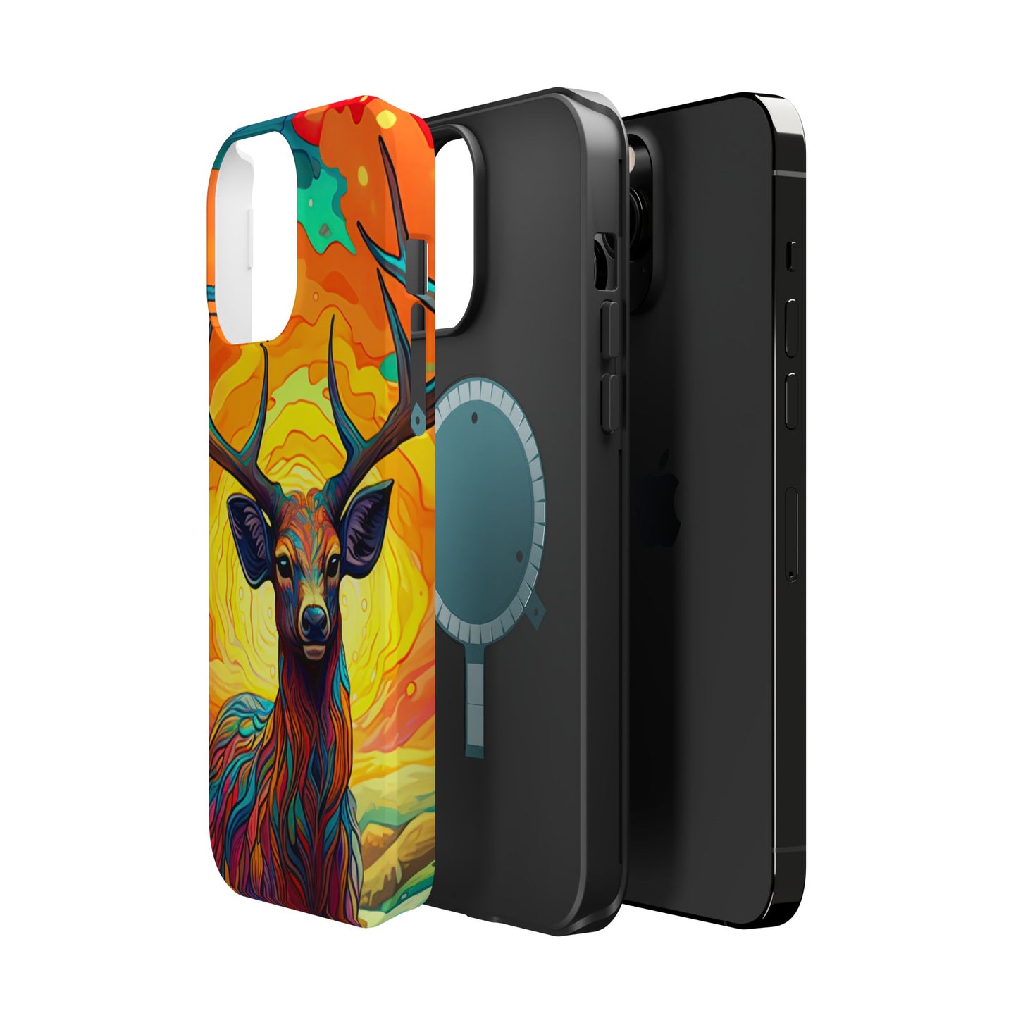 Vibrant Stag in Bloom – MagSafe iPhone Case