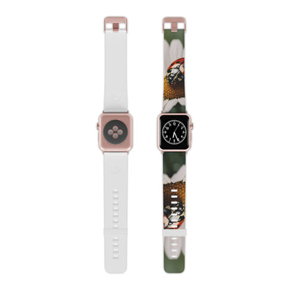 Ladybug on White Daisy Apple Watch Band