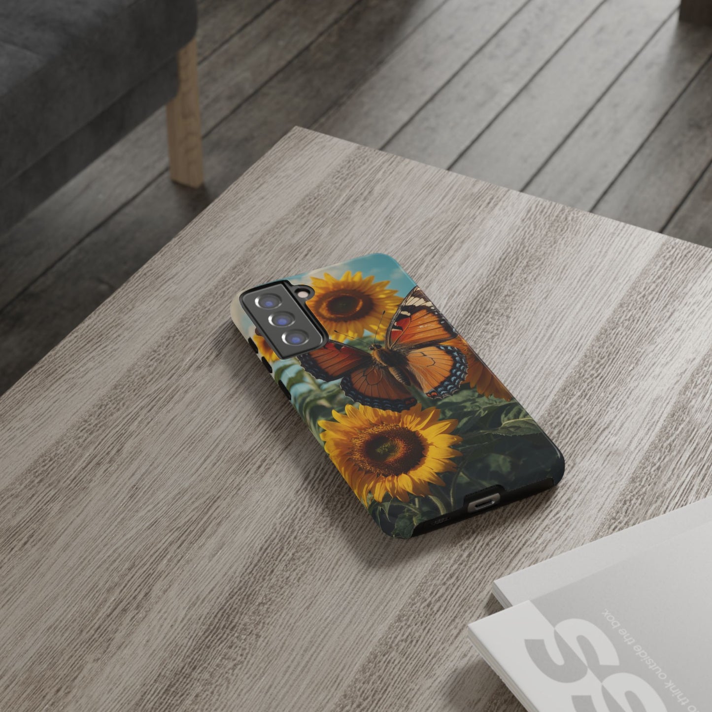 Vibrant Butterfly & Sunflower – Samsung Galaxy Case