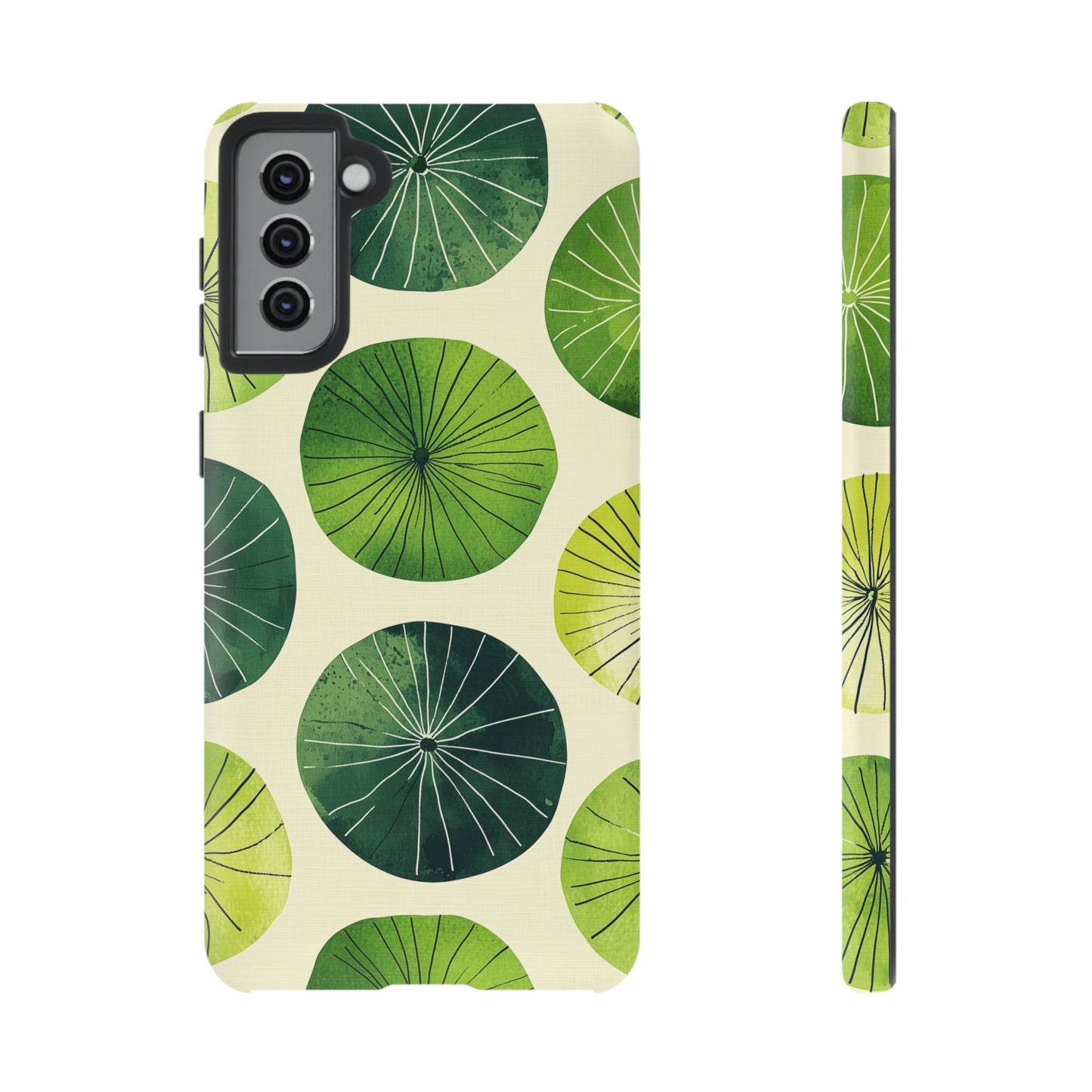 Watercolor Lily Pads Samsung Galaxy Case – Shockproof, Matte Finish, Dual-Layer Protection