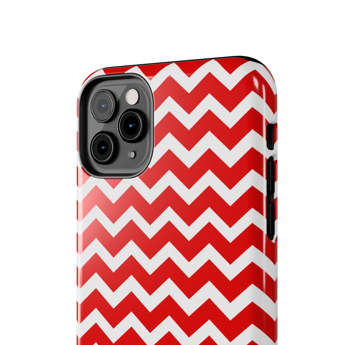 Bold Red & White Chevron – Modern Geometric iPhone Case