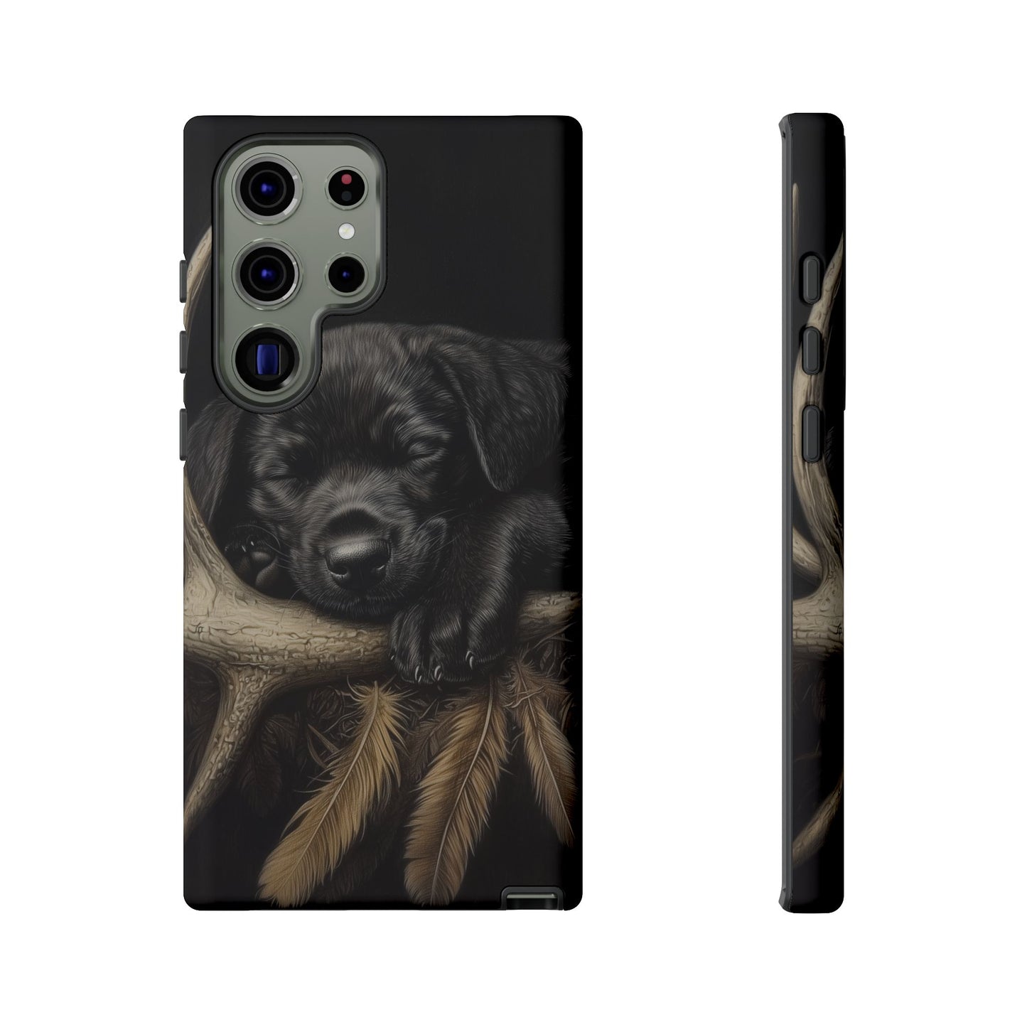 Adorable Black Labrador Puppy on Feathers Samsung Galaxy Case