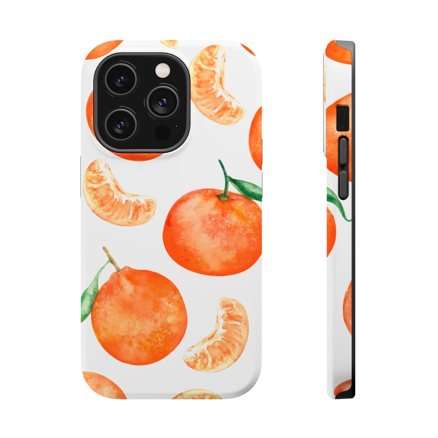 Tangerine Dreams Tough MagSafe iPhone Case – Watercolor Orange Design, Shockproof Dual Protection