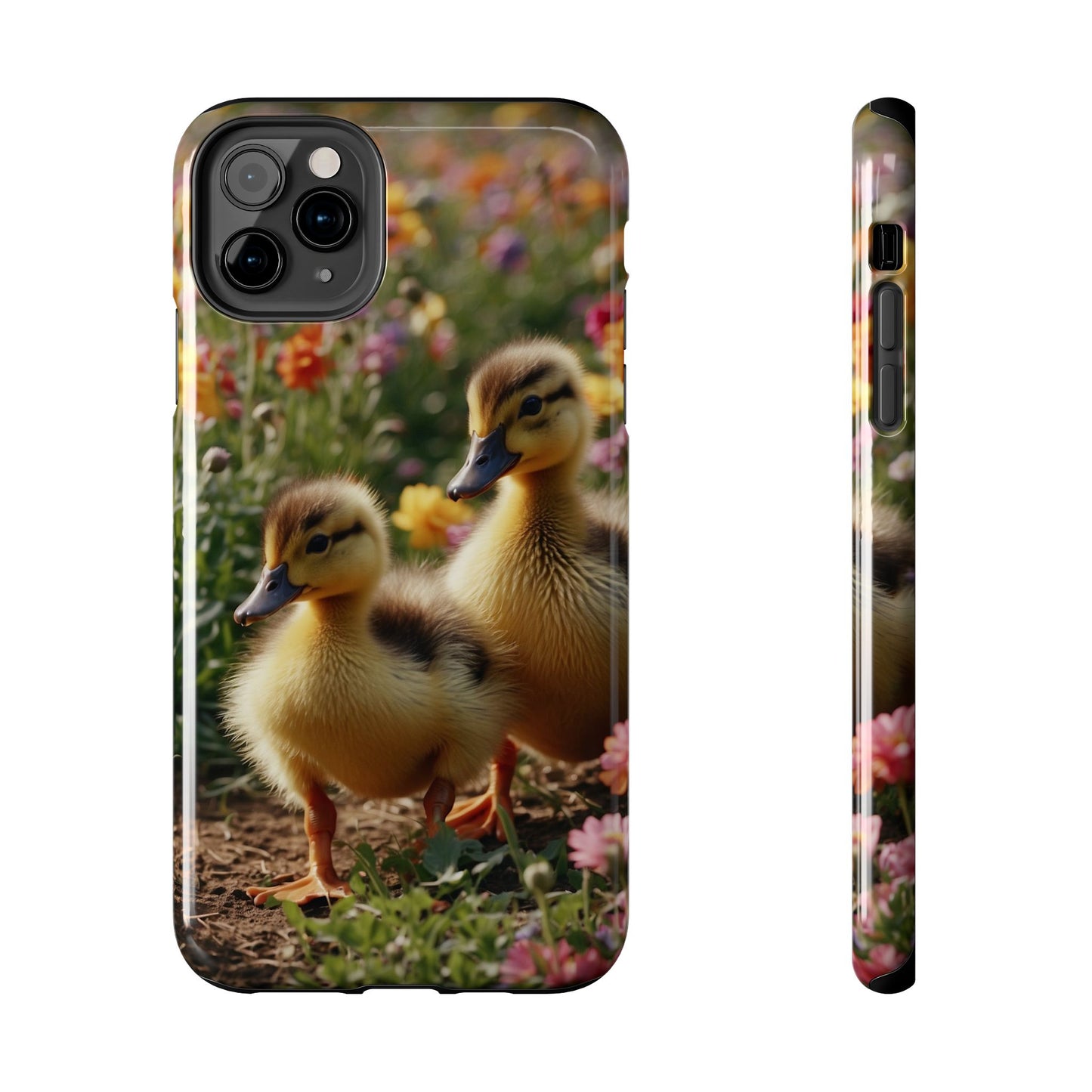 Charming Ducklings in Floral Garden - iPhone Case