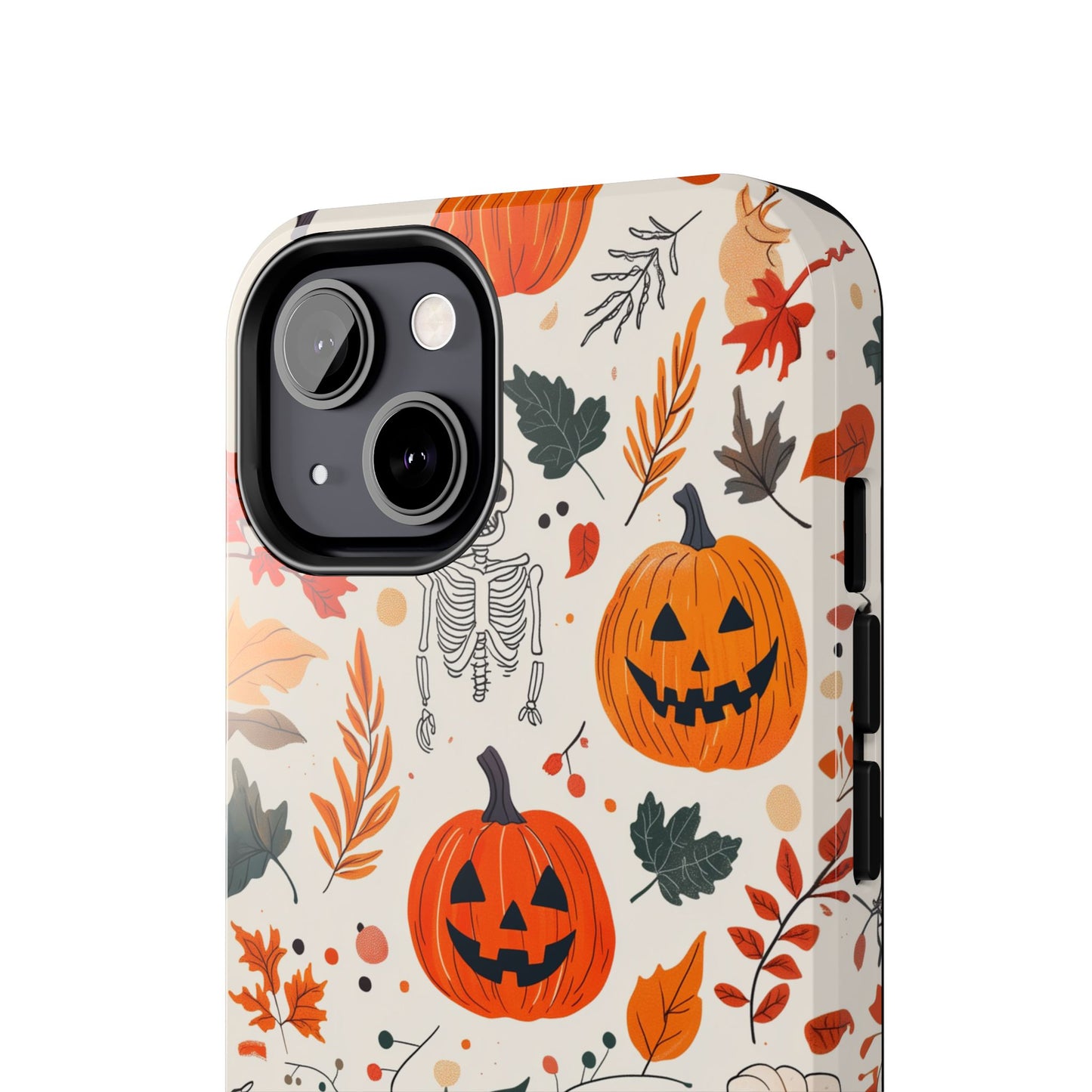 Halloween Pumpkin & Skeleton iPhone Case – Spooky Autumn Design