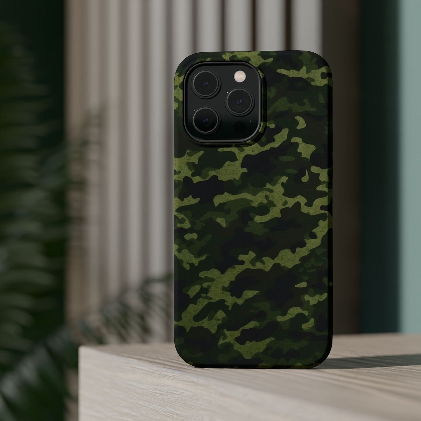 Dark Green Camouflage – MagSafe iPhone Case, Slim and Drop-Resistant