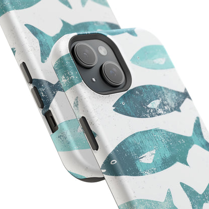 Vintage Blue Fish Print - MagSafe iPhone Series Case