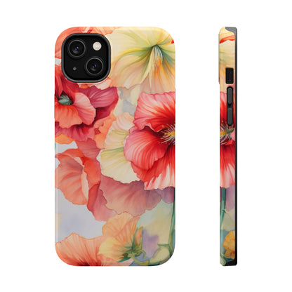 Gumamela Blush Pink Watercolor Floral – MagSafe Compatible iPhone Case