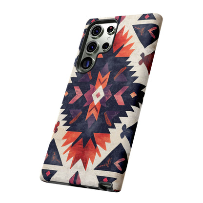 Boho Tribal Starburst Tough Samsung Galaxy  Case – Vibrant Geometric Design, Dual-Layer Protection