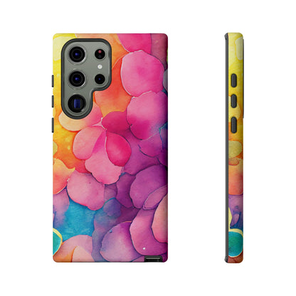 Sunset Petals Watercolor Samsung Galaxy Case – Slim Design, Glossy Finish