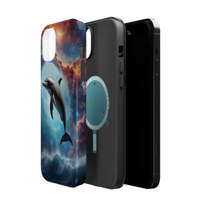 Cosmic Dolphin Space Vibes - MagSafe-Compatible Case