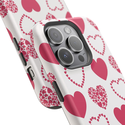 Clustered Pink Hearts MagSafe iPhone Case