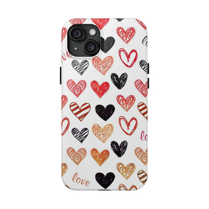 iPhone Case: Hand-Drawn Hearts & Love