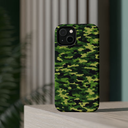 Green Woodland Camouflage – MagSafe iPhone Case, Slim and Shockproof