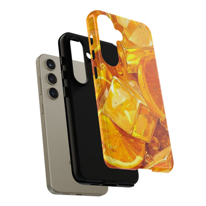 Citrus Splash Samsung Galaxy  Case – Bright Orange Slices & Ice, Dual-Layer Protection