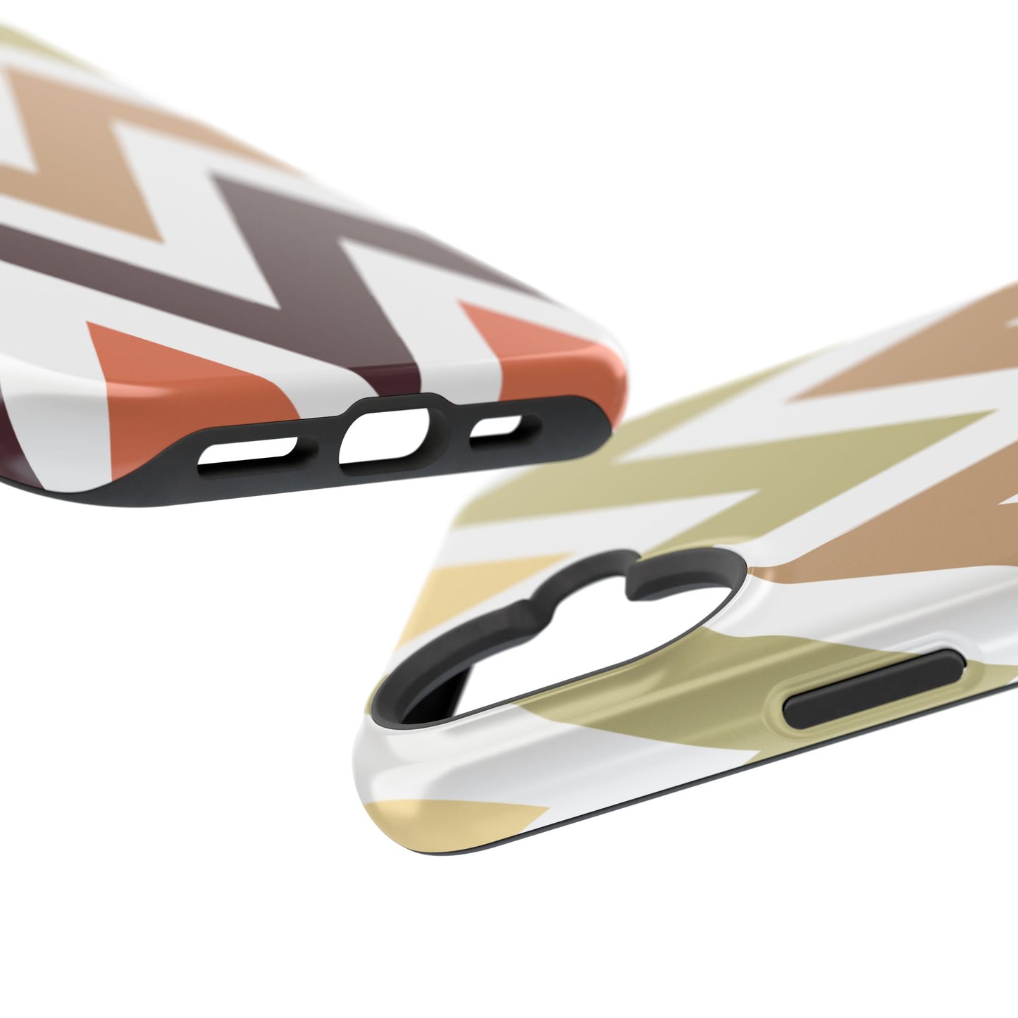 Earthy Chevron MagSafe iPhone Case – Boho-Inspired Design with Dual-Layer Protection