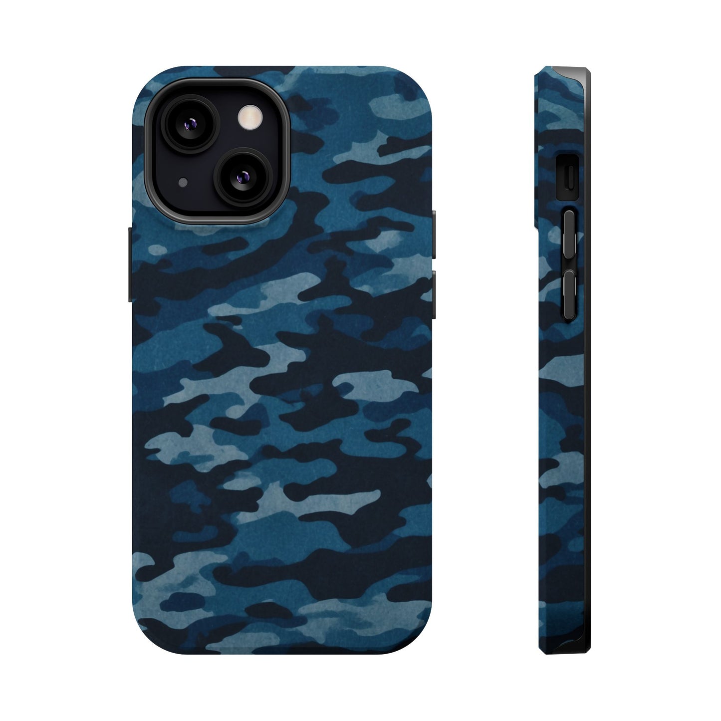 Dark Blue Camouflage – MagSafe iPhone Case with Modern Rugged Style