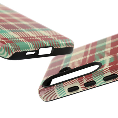 Vintage Plaid in Red & Cream – Samsung Galaxy Case with Timeless Style