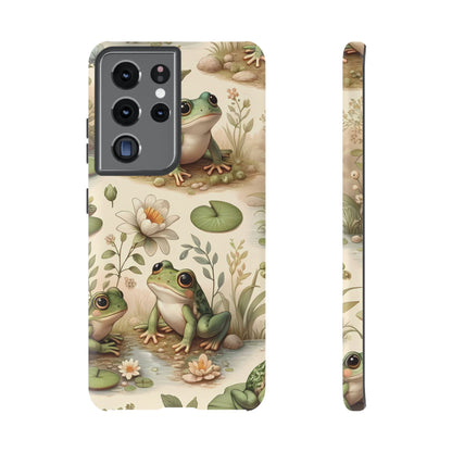 Cute Frogs Phone Case - Pond Pals Frolic - Charming Frog Lily Pad Phone Case for iPhone, Google & Samsung! Great Gift For Any Frog Lover!