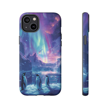 Penguin Parade Northern Lights iPhone Case