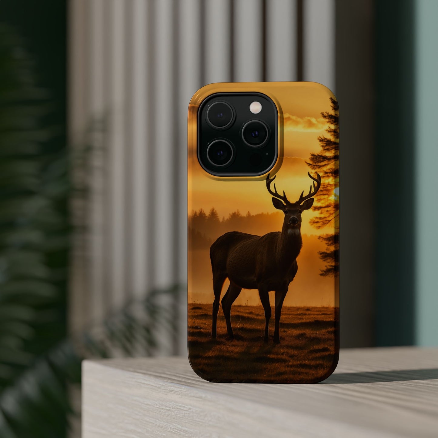 Sunset Majesty: Regal Stag – MagSafe iPhone Case