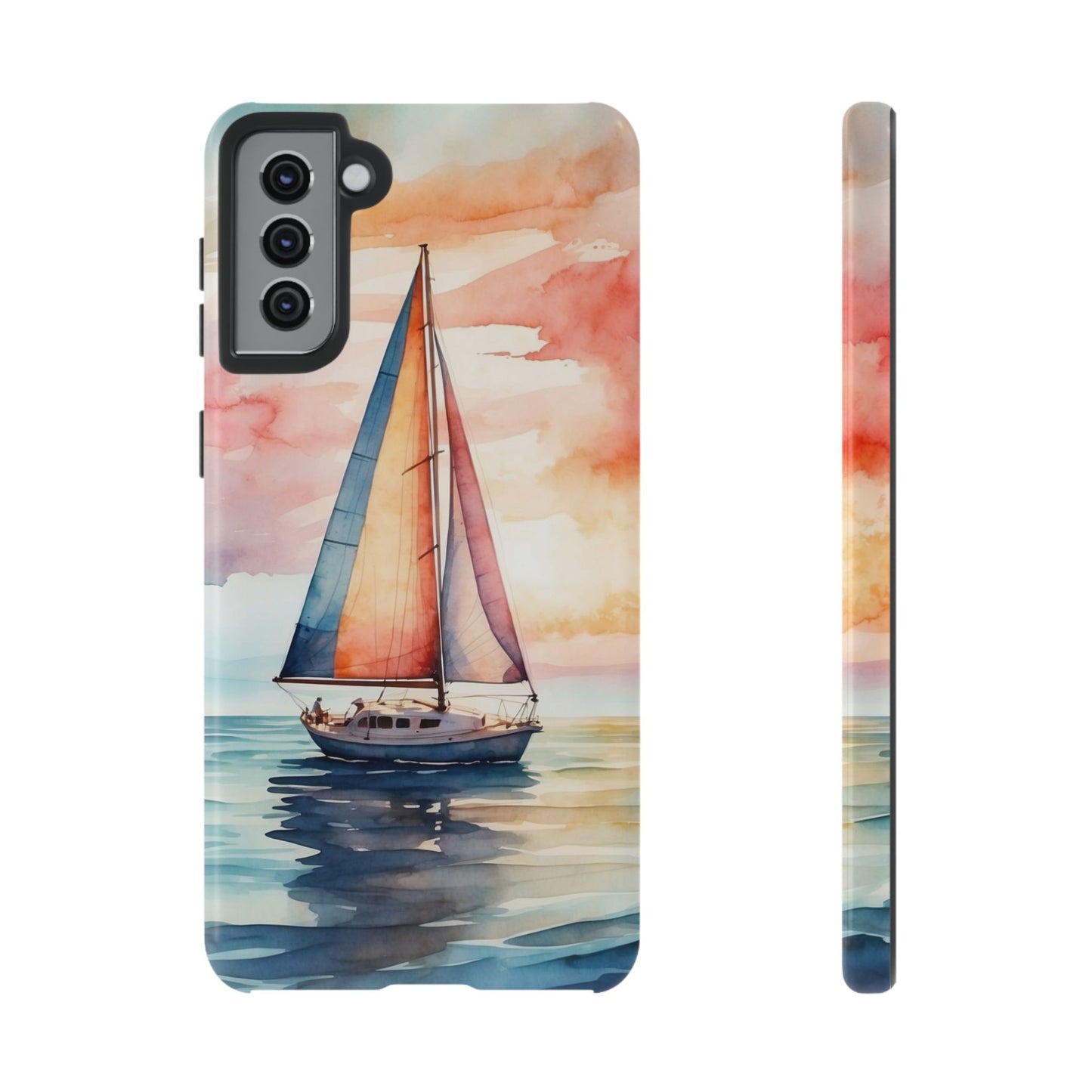 Sailboat Sunset Samsung Galaxy Case – Vibrant Watercolor Design