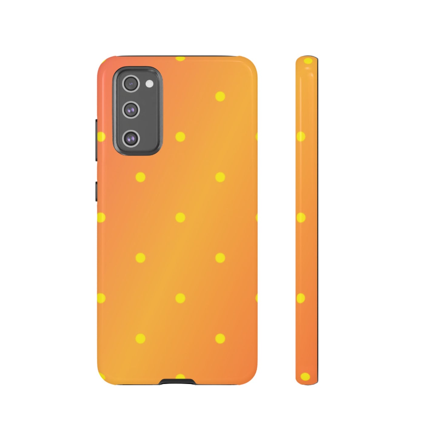 Sunset Gradient Polka Dots Samsung Galaxy Case – Shockproof, Matte Finish, Dual-Layer Protection