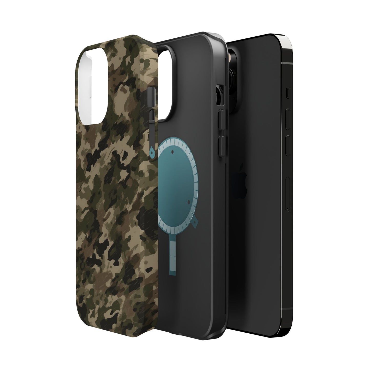 Classic Light Brown Camouflage – MagSafe iPhone Case with Rugged Elegance