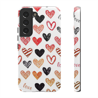 Samsung Galaxy Case: Hand-Drawn Hearts & Love