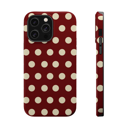 Classic Red & Cream Polka Dots - MagSafe iPhone Case