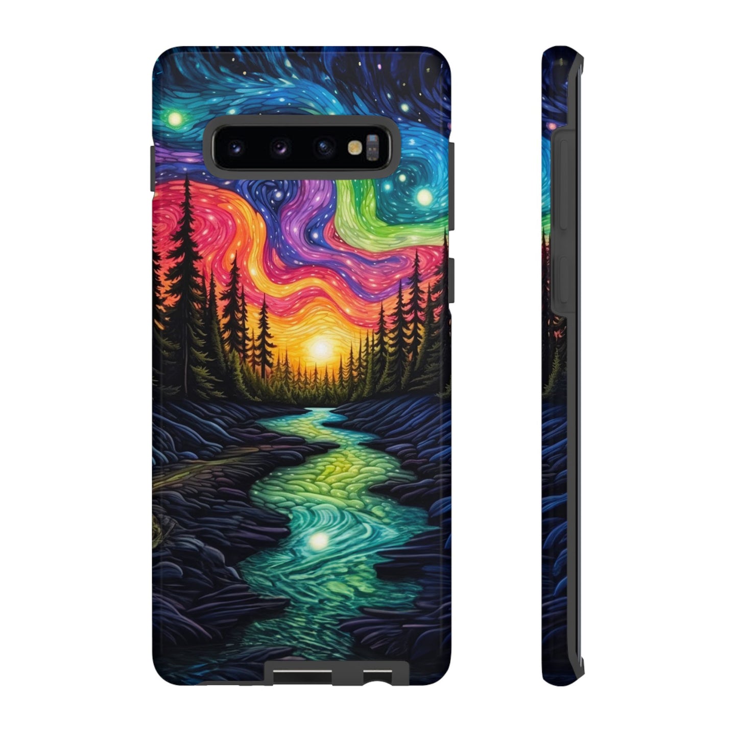 Celestial Nightscape Samsung Galaxy Case – Vibrant River and Starry Sky Design